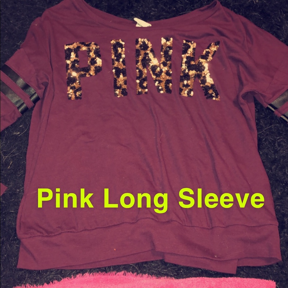 Pink long sleeve fits like a medium